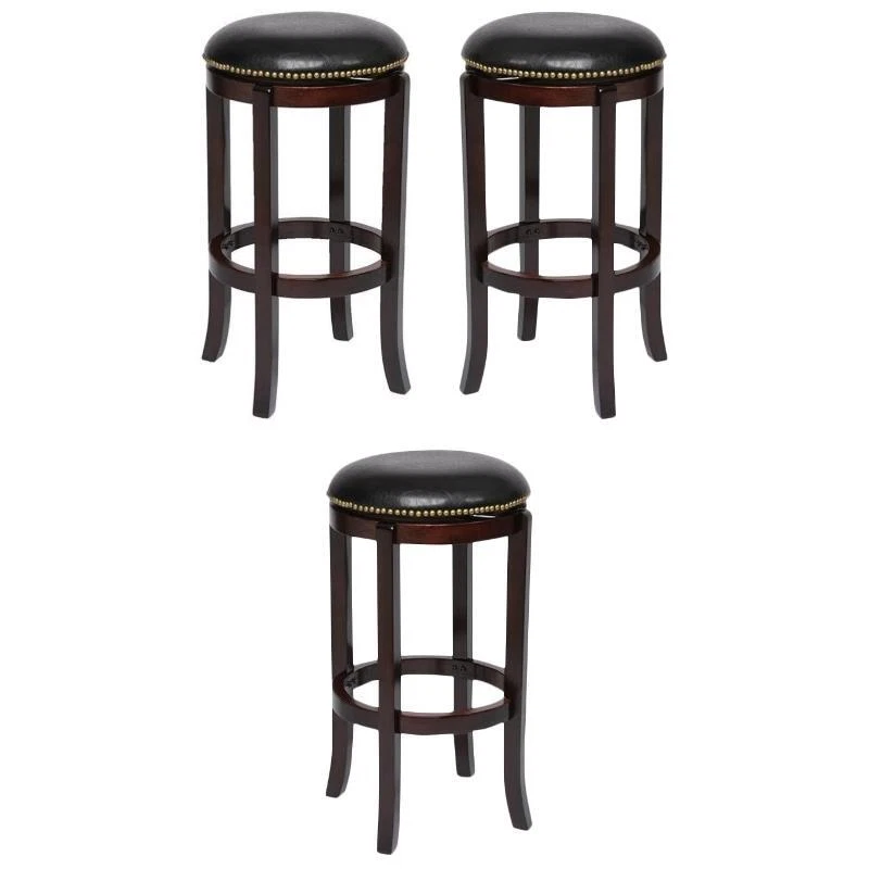 Costway 24 In Walnut 360Degree Swivel Bar Stool(Set Of 4), 43 OFF