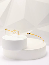 Small Rimless Sunglasses Man Woman Fashion Transparent Sun Glasses Stylish Frame