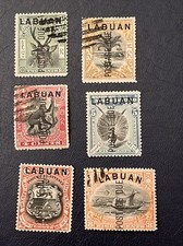 LABUAN,North Borneo POSTAGE DUE 6 Pcs Stamps,mix Condition