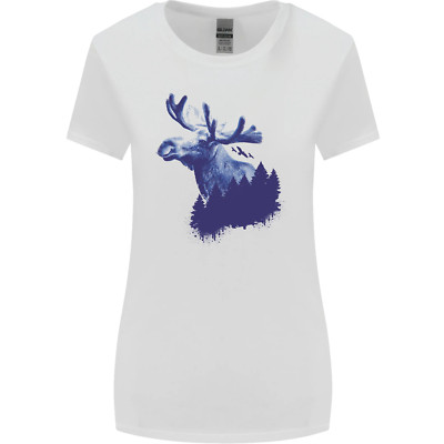 Elch Wald Ökologie Umwelt Damen-T-Shirt breiter geschnitten