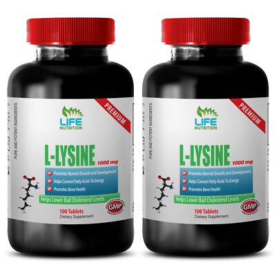 lysine for herpes - L-Lysine 1000mg 2 Bottles - natural stress relief