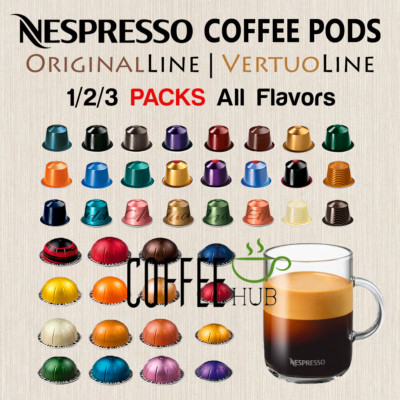 Nespresso Coffee 10 or 20 or 30 Pod Capsule ORIGINAL LINE / VERTUOLINE lot FRESH