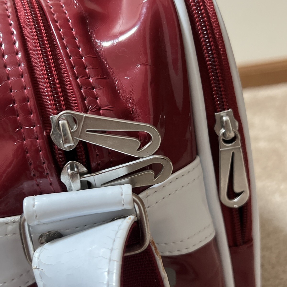 Rare Vintage 90s Nike Sample Patent Leather Messenger Bag Rare Vintage 90s Nike Sample Patent Leather Messenger Bag