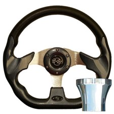 E Z Go Golf Cart Part Steering Wheel Combo Adapter RXV, TXT CARBON RACER
