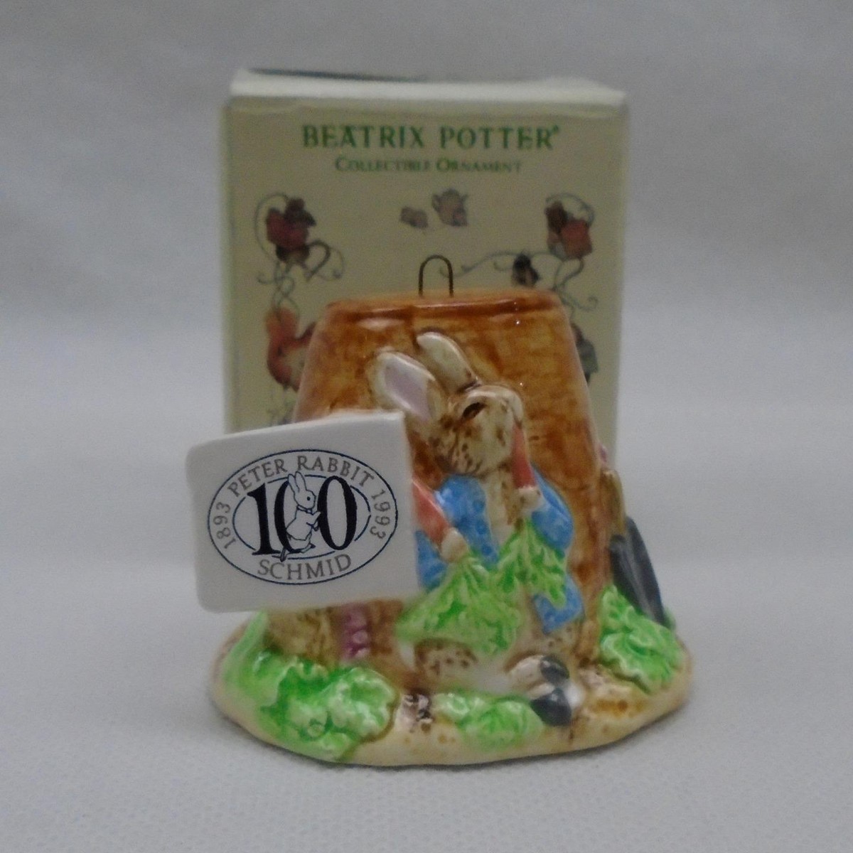 SCHMID BEATRIX PETER RABBIT 100yr 04505 1993 XMAS ORNAMENT w BOX