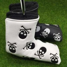 Golf Blade Putter Cover Headcover Club Protector Bar Closure Black White