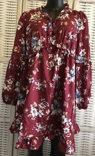 NWT Cupshe Dress Short Floral Size Small Maroon