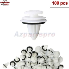 NEW 100 Pcs 9mm Hole Car Plastic Rivet Door Trim Retainer Clip White Fastener