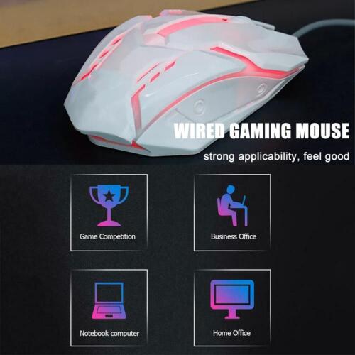Wired Game Mouse Led Laptop Pc Computer Optical Mice Computer Mouse - Picture 3 of 14