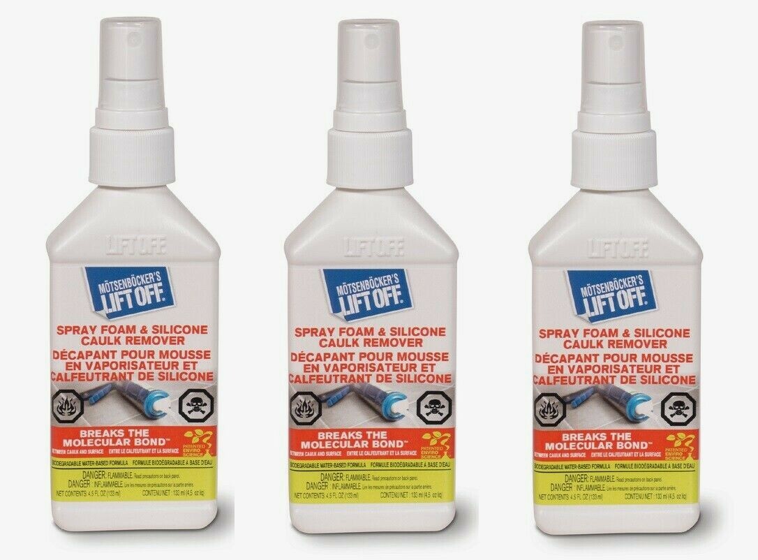 3 Motsenbocker's LIFT OFF Caulk & Sealant Remover 4.5oz Spray Breaks