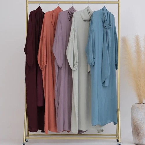 Modest Muslim Islamic Abaya Dress Arab Prayer Robe Turkey Kaftan Ramadan Gown - Picture 6 of 62