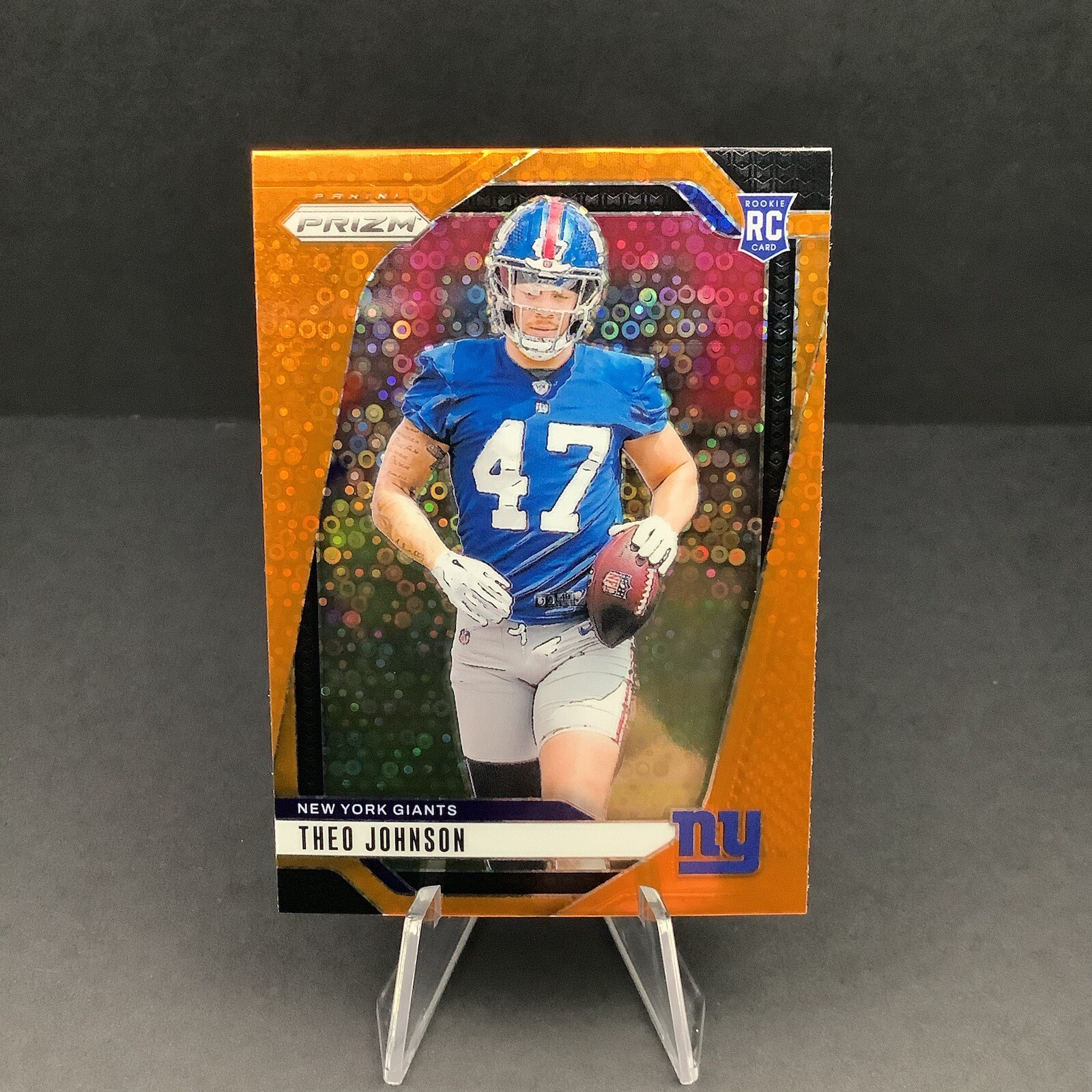 Theo Johnson RC - 2024 Panini Prizm - Orange Disco Prizm #390 Giants Rookie