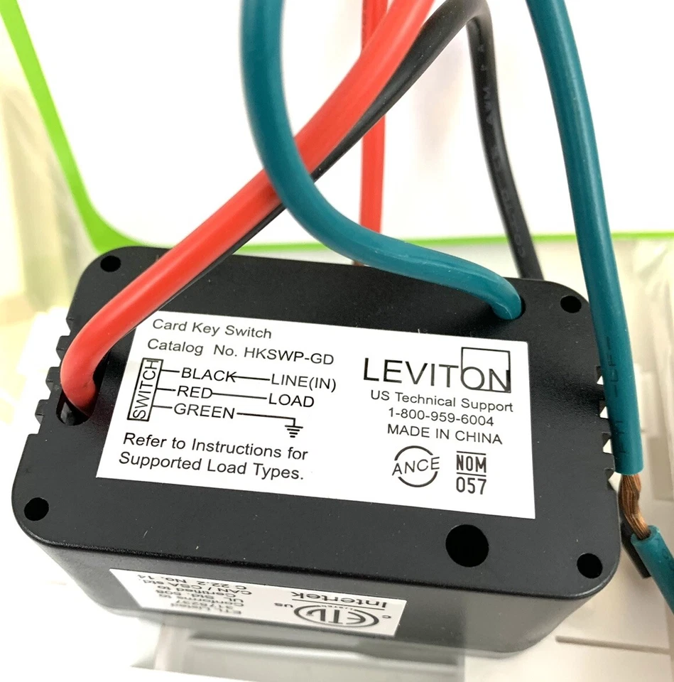 Interruptor de tarjeta llave de hospitalidad Leviton HKSWP-GDX Foto 3 de 4