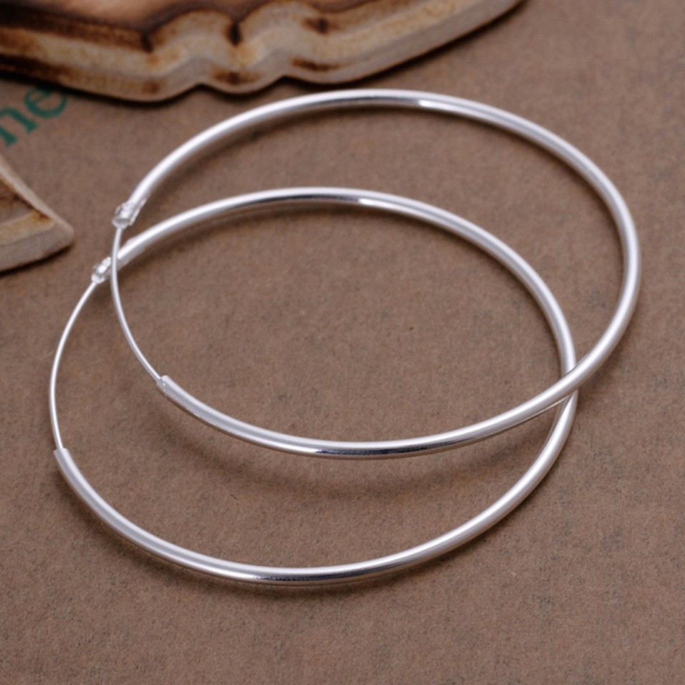 Sterling Silver Square Hoop Earrings LZD 925 Sterling Silver Hoop Earrings For Pierced Ears - Simple &amp; Classic Style L102 Everyday Silver Jewelry