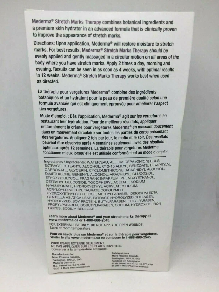 Mederma Stretch Marks Therapy Advanced Cream Formula, 5.29 Oz Brand New, No Box - Image 3 of 4