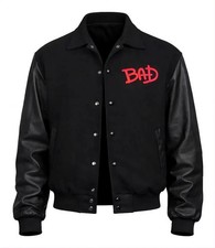 Michael Jackson BAD World Tour Jacket | MJ Black Concert Crew Varsity Jacket