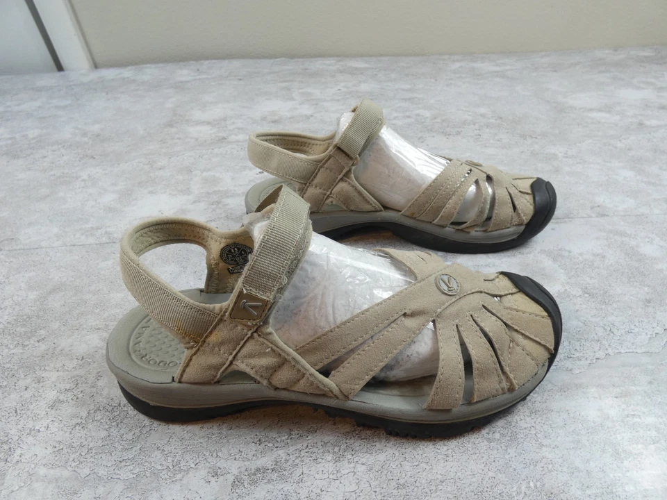 Keen Sandals Women 8.5 Cream Hike Outdoor Hook Loop Ankle Strap Comfort Shoe - Image 2 of 4