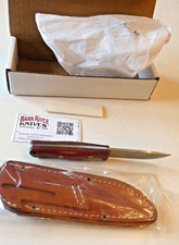 Bark River Bravo EDC Red Linen Micarta Blue Liner Rampless Knife BR-BEDC154-3123