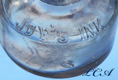 RARE antique JOY'S INK bottle SHORT lived RARELY seen 'AS IS' little INK WELL
