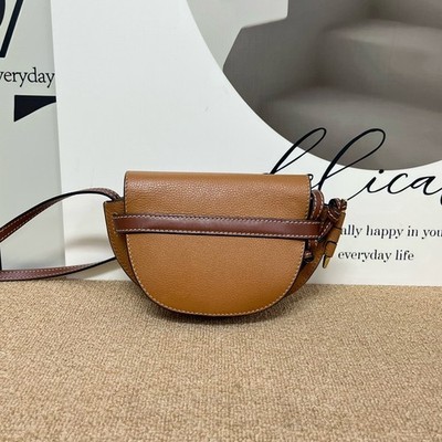 Loewe Gate Mini Saddle Bag Calfskin Leather Flap Crossbody