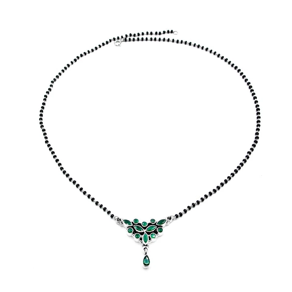 Collar Aventurina Natural 925 Joyería Plata de Ley Gemas Verdes Collar Foto 4 de 4