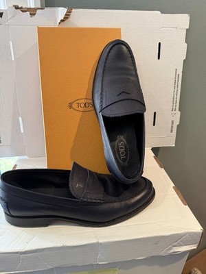 Authentic TOD S Men s Blue Pebble Leather Loafer in 13 Cnd.