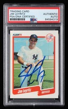 Jim Leyritz Signed 1990 Fleer Update #U112 RC (PSA) Rookie Card. rookie card picture