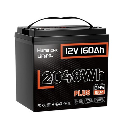 12V 160Ah Plus LiFePO4 Battery Low Temp Protection 2048Wh 150A BMS Solar Marine