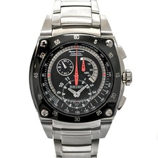 Montre chronographe SEIKO SPORTURA Kinetic SNL033 7L22-0AM0 noire comme neuve