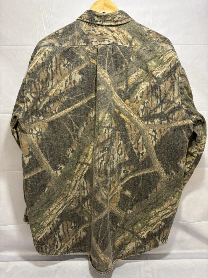 Mossy Oak Shirt Men’s XL Treestand Camo Hunting 80s RARE USA Button Vintage - Image 4 of 4