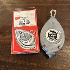 Vintage Sears Craftsman 100 foot Chalk Line Plumb Line #37734 With Original Box