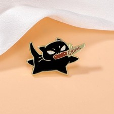 Cartoon Black Cat Enamel Brooch Cute Animal Lapel Pin Badge Backpack Clothing Ac