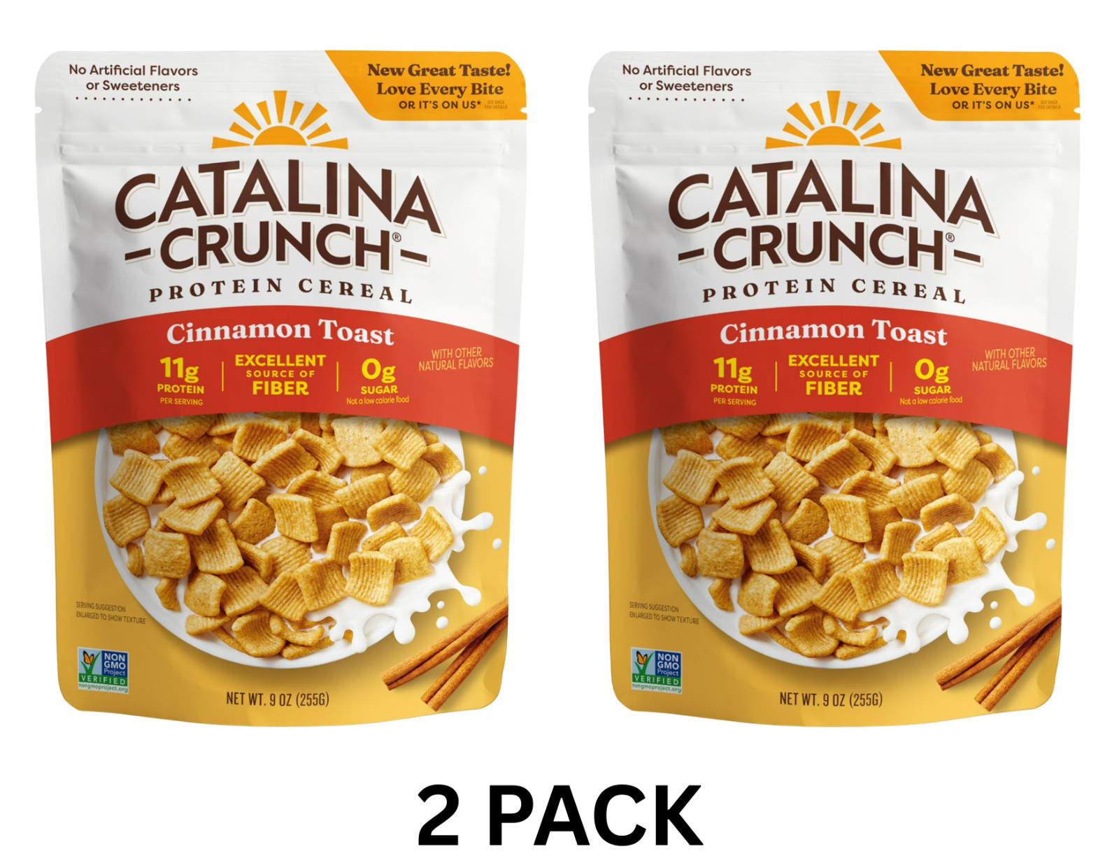 Catalina Crunch Protein Cereal, Cinnamon Toast 9 oz. ( 2 Pack ) Free Shipping