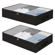 Black Underbed Storage Bags with Clear Window and 2 Reinforced Handles Under ...