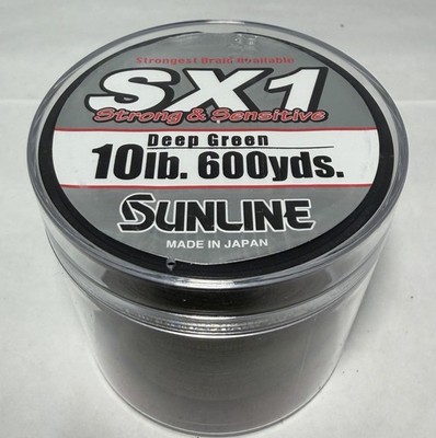 Sunline SX1 Braid Fishing Line - 600 Yard Spool - Deep Green 10LB