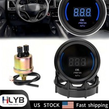 2 52mm Digital Blue Led 0-10kpa Oil Pressure Gauge Press Meter W Sensor 18npt 2 52mm Digital Blue Led 0-10kpa Oil Pressure Gauge Press Meter W Sensor 18npt