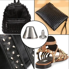 30 Sets 5/16" Height Spikes and Studs 8MM Handbag Feet Gun Metal Barrel Spike...