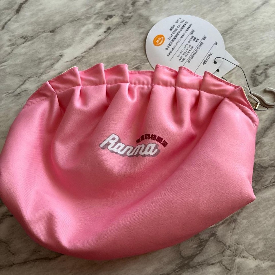 Ranma 1/2 Drawstring Pouch Pink Frilled Saotome Ranma P-Chan Polyester ...