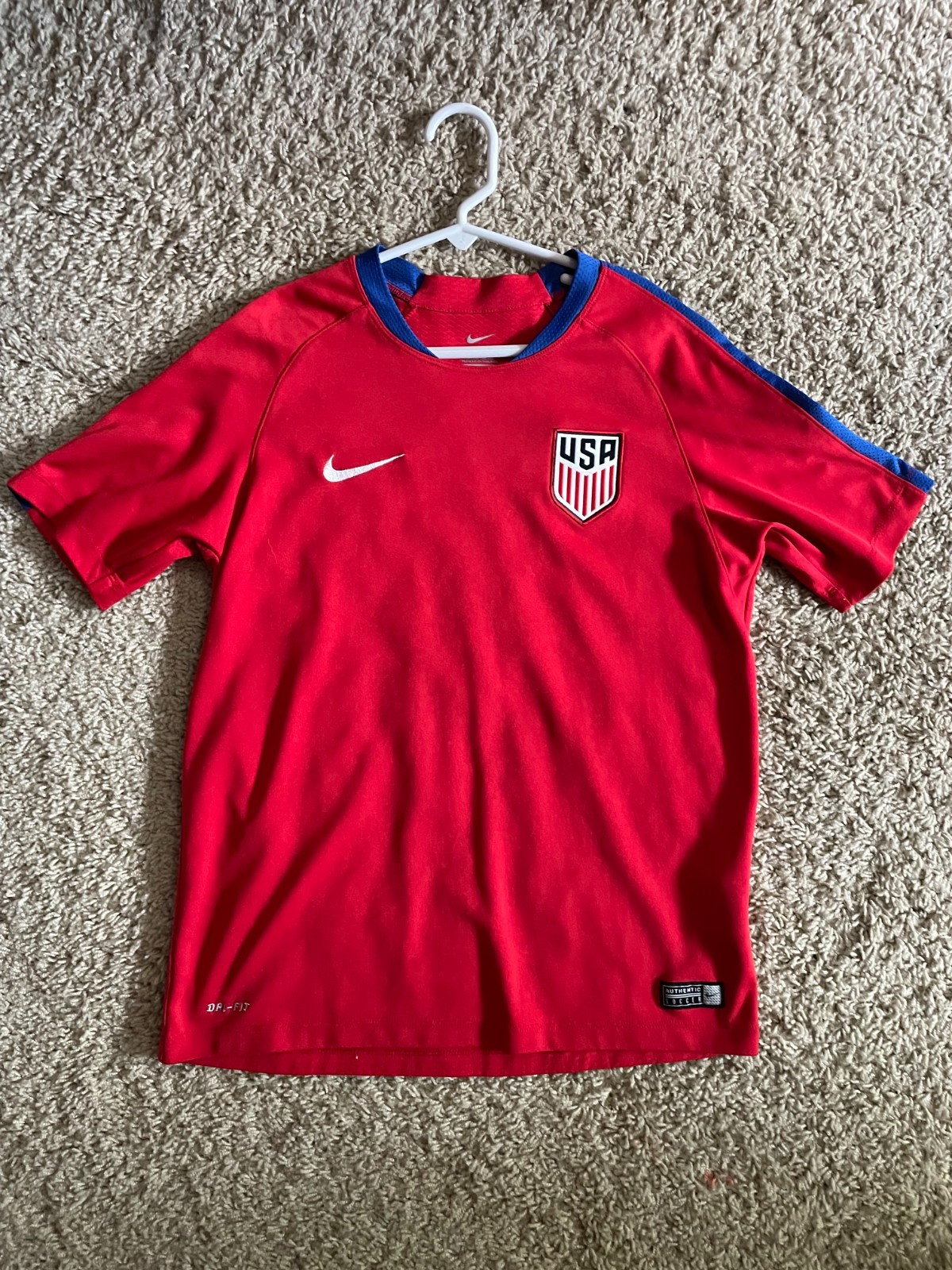 Nike Dri-Fit Authentic USMNT 2016 Training Top/Warmup Kit - Sz Youth Large
