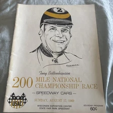 1969 August 200 Miles Ntl Championship Race  Racing Program. WI State Fair