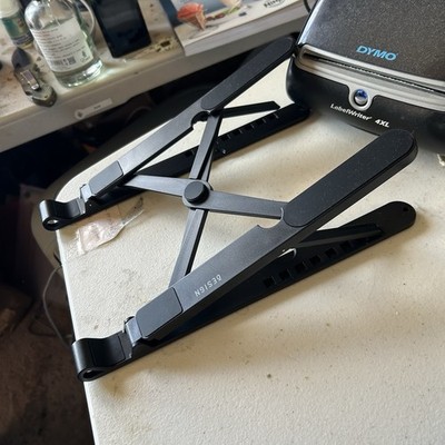 Sturdy and Portable Ergonomic Laptop Stand for Desk, Adjustable Riser, Fits all 