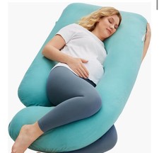 Momcozy U Shaped Pregnancy Pillows with Cotton Removable Cover, 57 Inch