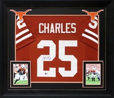 Texas Jamaal Charles Signed Burnt Orange Pro Style Framed Jersey BAS Witnessed