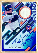 WILL CLARK 2025 Topps PRISTINE PIECES AUTOGRAPH RELIC GU Blue SP 40/75 SF GIANTS