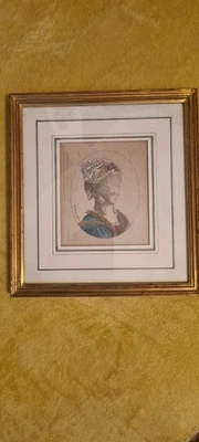 Gravure Mode XVIII ème époque encadrée - Photo 1/4