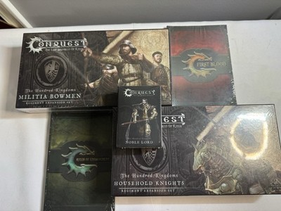Conquest The Hundred Kingdoms Warband. Militia Bowmen, Household Knights Sets.