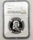 1962 Franklin Half Dollar NGC PF67 Proof 90% Silver No CAM