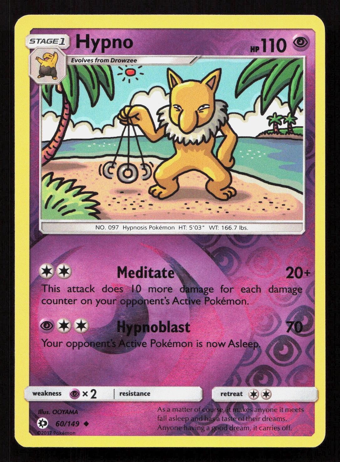HYPNO 60/149 Pokemon SM BASE SET Reverse Holo