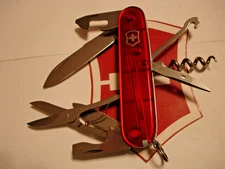 GENUINE VICTORINOX 91mm Translucent Ruby CLIMBER 14 FUNCTION SWISS ARMY KNIFE