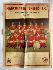 Official 1966/67 Manchester United Division One Champions Red Devils Poster.